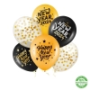 Balony lateksowe sylwester nowy rok czarny złoty 6szt hppy new year
